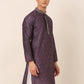 Men's Silk Blend Collar Embroidered Kurta only ( KO 662 Purple )