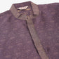 Men's Silk Blend Collar Embroidered Kurta only ( KO 662 Purple )