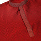 Men's Silk Blend Collar Embroidered Kurta Pyjama Set ( JOKP 664 Maroon )