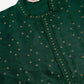 Men's Silk Blend Collar Embroidered Kurta Only ( KO 665 Green )