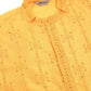 Men's Silk Blend Collar Embroidered Kurta Pyjama Set ( JOKP 665 Yellow )