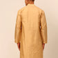 Men Beige Striped Pleated Chikankari Kurta Only ( KO 666 Beige )