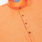 Men Peach Striped Pleated Chikankari Kurta Only ( KO 666 Peach )