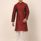 Men Maroon Paisley Printed Kurta with Pyjama ( JOKP 667 Maroon )