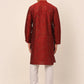 Men Maroon Paisley Printed Kurta with Pyjama ( JOKP 667 Maroon )