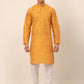 Men Mustard Paisley Printed Kurta with Pyjama ( JOKP 667 Mustard )