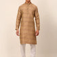 Men Sequinned Kurta with Churidar ( JOKP 668 Brown )