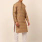 Men Sequinned Kurta with Churidar ( JOKP 668 Brown )