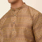 Men Sequinned Kurta with Churidar ( JOKP 668 Brown )