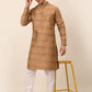 Men Sequinned Kurta with Churidar ( JOKP 668 Brown )