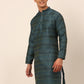 Men Printed Sequinned Kurta Only ( KO 668 Teal )