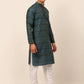 Men Printed Sequinned Kurta Only ( KO 668 Teal )