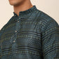 Men Printed Sequinned Kurta Only ( KO 668 Teal )