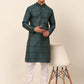 Men Printed Sequinned Kurta Only ( KO 668 Teal )