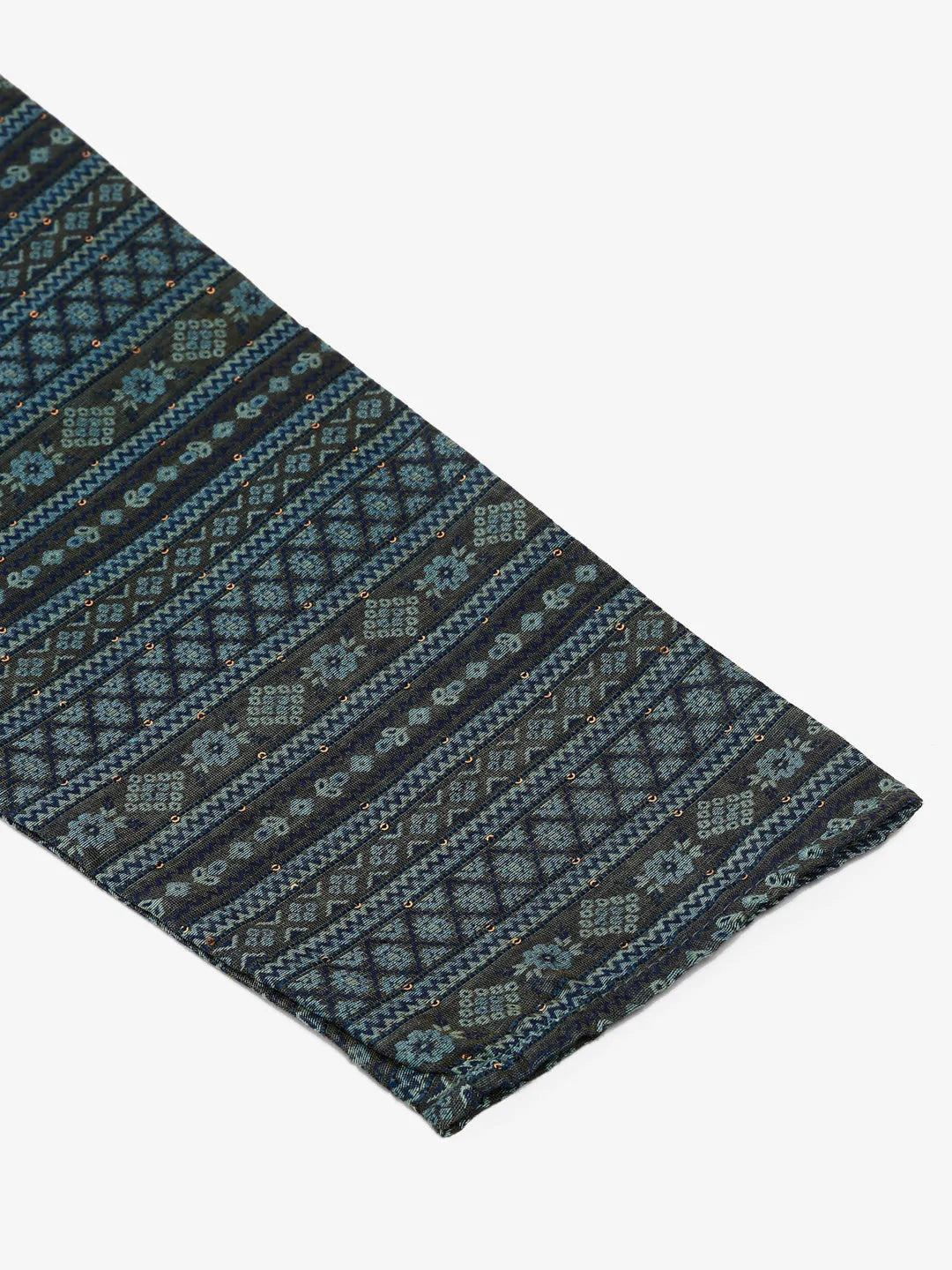 Men Printed Sequinned Kurta Only ( KO 668 Teal )