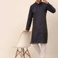 Men Navy Blue Floral Printed Kurta with Churidar ( JOKP 669 Navy )