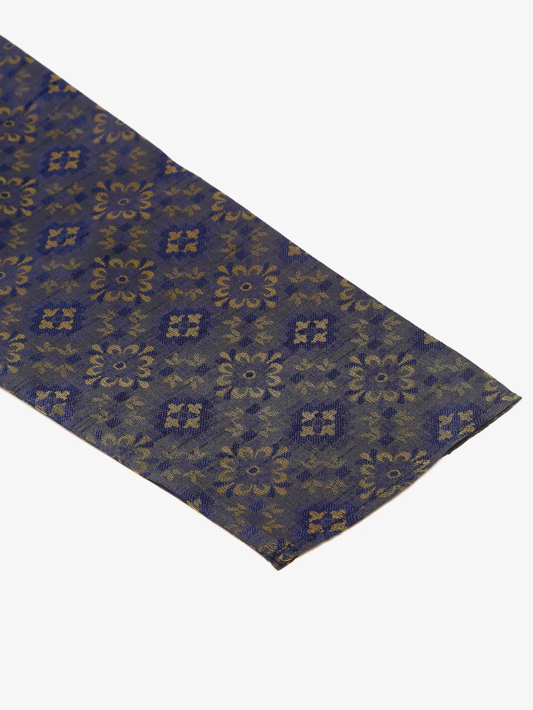 Men Navy Blue Floral Printed Kurta with Churidar ( JOKP 669 Navy )