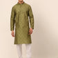 Men Pista Green Floral Printed Kurta with Churidar ( JOKP 669 Pista )