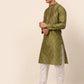 Men Pista Green Floral Printed Kurta with Churidar ( JOKP 669 Pista )