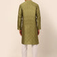 Men Pista Green Floral Printed Kurta with Churidar ( JOKP 669 Pista )