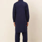 Men Navy Cotton Solid Pathani Kurta with Salwar ( JOKP 670 Navy )
