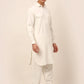 Men White Cotton Solid Pathani Kurta with Salwar ( JOKP 670 White )