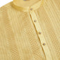 Jompers Men's Golden Embroiderd Kurta Pajama ( JOKP 671 Golden )