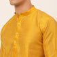 Jompers Men's Mustard Embroiderd Kurta Pajama ( JOKP 671 Mustard )