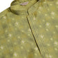 Jompers Men's Green Collar Embroidered Woven Design Kurta Pajama ( JOKP 672 Green )