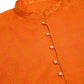 Jompers Men's Orange and Golden Woven Design Kurta Pajama ( JOKP 674 Orange )