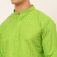 Jompers Men's Green Woven Design Kurta Pajama ( JOKP 675 Green )
