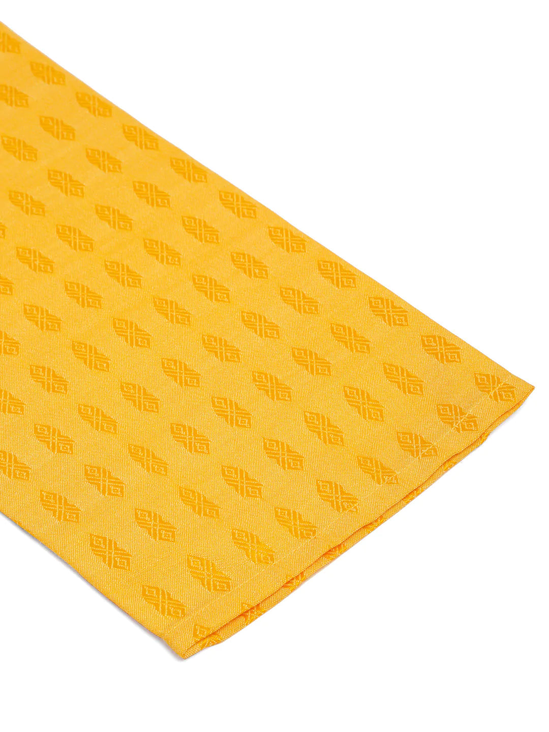 Jompers Men's Mustard Woven Design Kurta Pajama ( JOKP 675 Mustard )
