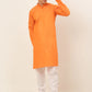 Jompers Men's Orange Woven Design Kurta Pajama ( JOKP 675 Orange )