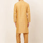 Jompers Men's Golden Embroidered Kurta Payjama Sets ( JOKP 676 Golden )