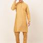 Jompers Men's Golden Embroidered Kurta Payjama Sets ( JOKP 676 Golden )