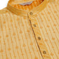 Jompers Men's Golden Embroidered Kurta Payjama Sets ( JOKP 676 Golden )