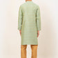 Jompers Men's Lime Green Embroidered Kurta Payjama Sets ( JOKP 676 Lime )