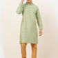 Jompers Men's Lime Green Embroidered Kurta Payjama Sets ( JOKP 676 Lime )