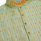 Jompers Men's Lime Green Embroidered Kurta Payjama Sets ( JOKP 676 Lime )
