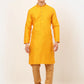 Jompers Men's Mustard Embroidered Kurta Payjama Sets ( JOKP 676 Mustard )