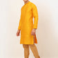 Jompers Men's Mustard Embroidered Kurta Payjama Sets ( JOKP 676 Mustard )