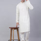 Men White Chikankari Embroidered and Sequence Kurta with Churidar ( JOKP 678 White )