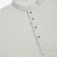 Men White Chikankari Embroidered and Sequence Kurta with Churidar ( JOKP 678 White )