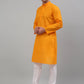Men's Mustard Cotton Striped Kurta Payjama Sets