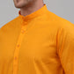 Men's Mustard Cotton Striped Kurta Payjama Sets