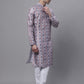 Men's Blue Digital Printed Kurta Pyjama Set
