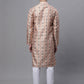 Men's Peach Digital Printed Kurta Pyjama Set
