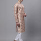 Men's Peach Digital Printed Kurta Pyjama Set