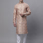 Men's Peach Digital Printed Kurta Pyjama Set
