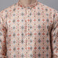 Men's Peach Digital Printed Kurta Pyjama Set